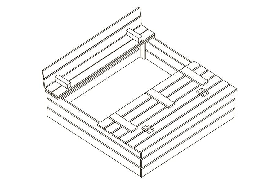 Песочница с крышкой - скамейкой (чертеж и инструкция по сборке)
